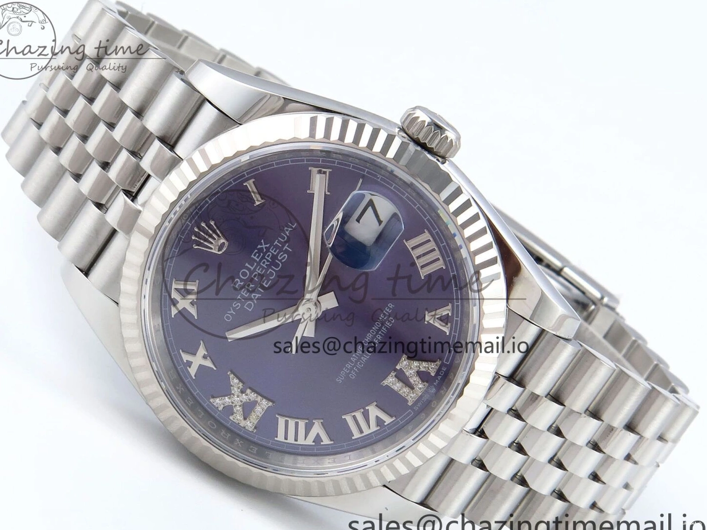 Purple Roman Edition 36 Diamonds DateJust on Bracelet A3235 Dial Jubilee Best EWEF 126234 0218